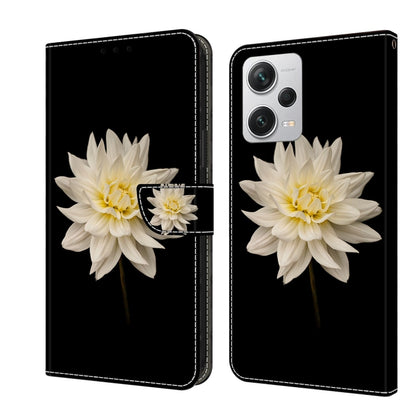 For Xiaomi Redmi Note 12 Pro+ Crystal 3D Shockproof Protective Leather Phone Case(White Flower) - Xiaomi Cases by PMC Jewellery | Online Shopping South Africa | PMC Jewellery