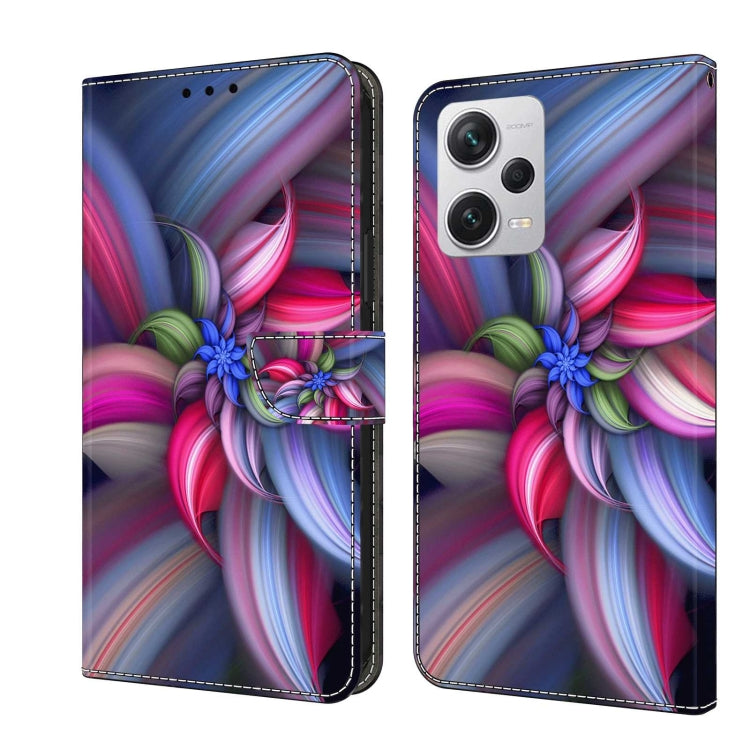 For Xiaomi Redmi Note 12 Pro+ Crystal 3D Shockproof Protective Leather Phone Case(Colorful Flower) - free shipping - PMC TechLife - Order now!