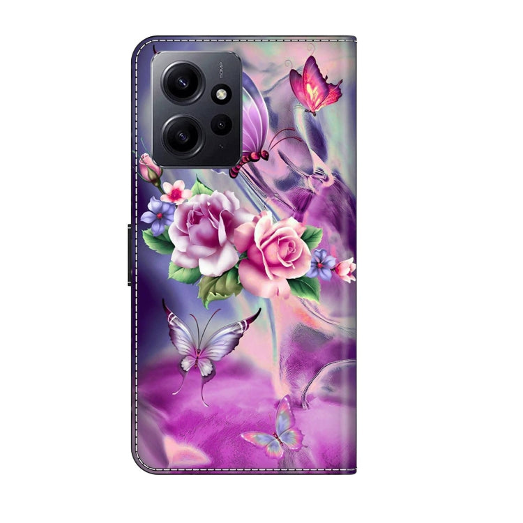 For Xiaomi Redmi Note 12 4G Crystal 3D Shockproof Protective Leather Phone Case(Butterfly) - Xiaomi Cases by PMC Jewellery | Online Shopping South Africa | PMC Jewellery