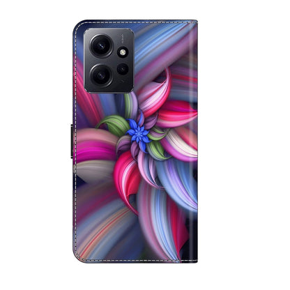 For Xiaomi Redmi Note 12 4G Crystal 3D Shockproof Protective Leather Phone Case(Colorful Flower) - Xiaomi Cases by PMC Jewellery | Online Shopping South Africa | PMC Jewellery