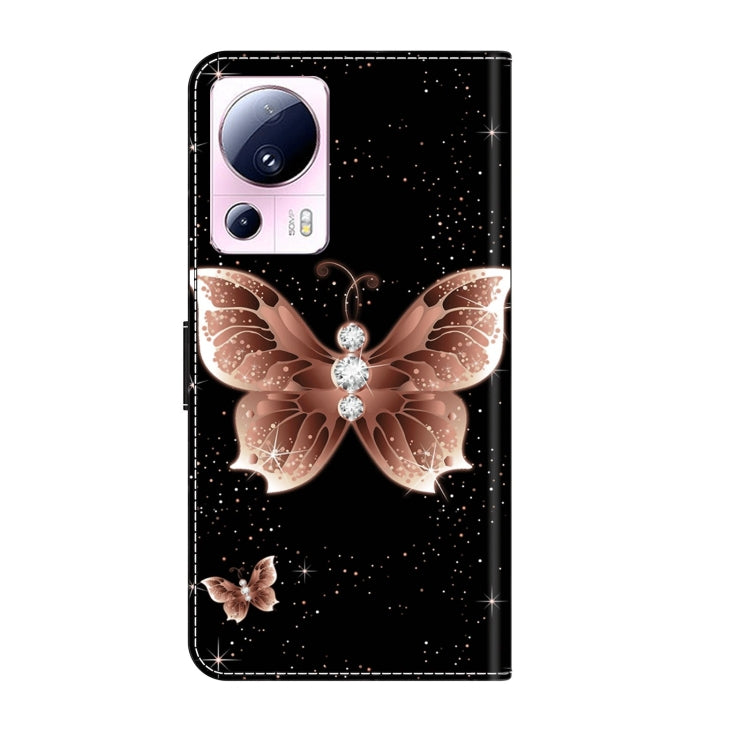 For Xiaomi 13 Lite Crystal 3D Shockproof Protective Leather Phone Case(Pink Diamond Butterfly) - 13 Lite Cases by PMC Jewellery | Online Shopping South Africa | PMC Jewellery