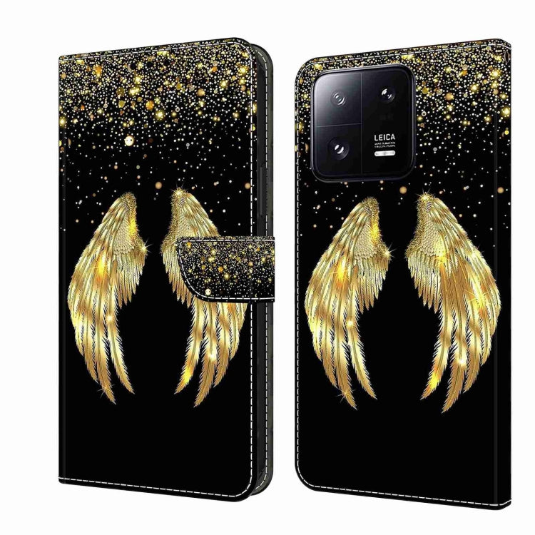 For Xiaomi 13 Pro Crystal 3D Shockproof Protective Leather Phone Case(Golden Wings) - 13 Pro Cases by PMC Jewellery | Online Shopping South Africa | PMC Jewellery