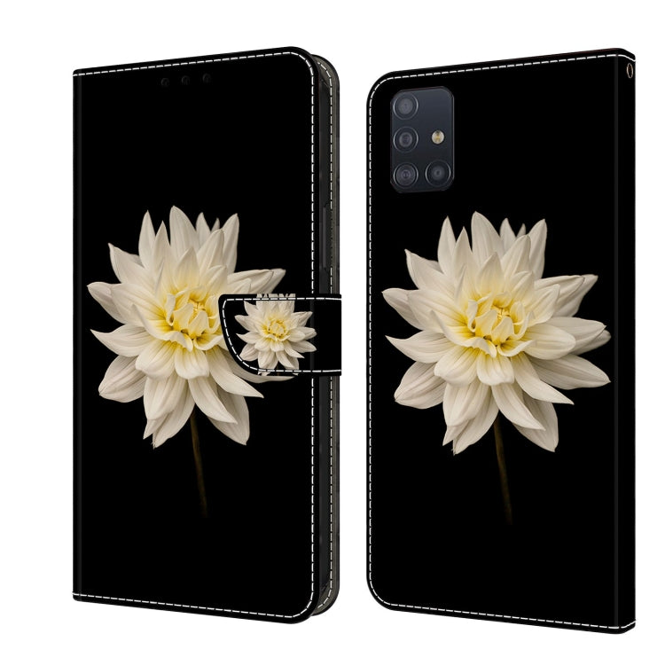 For Samsung Galaxy A51 4G Crystal 3D Shockproof Protective Leather Phone Case(White Flower) - free shipping - PMC TechLife - Order now!