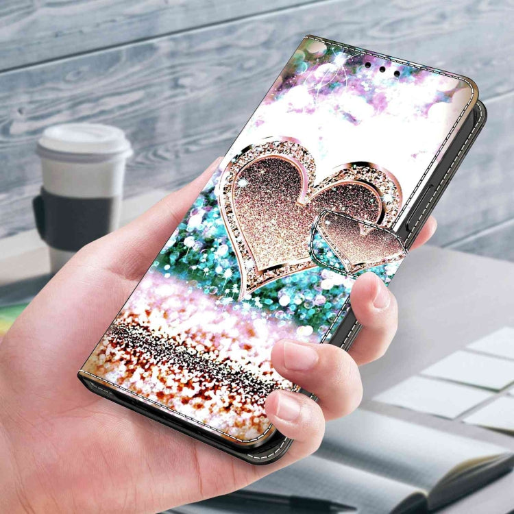 For Samsung Galaxy S23+ Crystal 3D Shockproof Protective Leather Phone Case(Pink Diamond Heart) - free shipping - PMC TechLife - Order now!