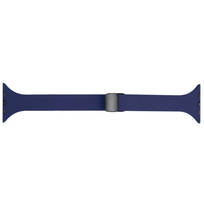 For Apple Watch Ultra 49mm Magnetic Buckle Slim Silicone Watch Band(Midnight Blue) - Watch Bands by PMC Jewellery | Online Shopping South Africa | PMC Jewellery