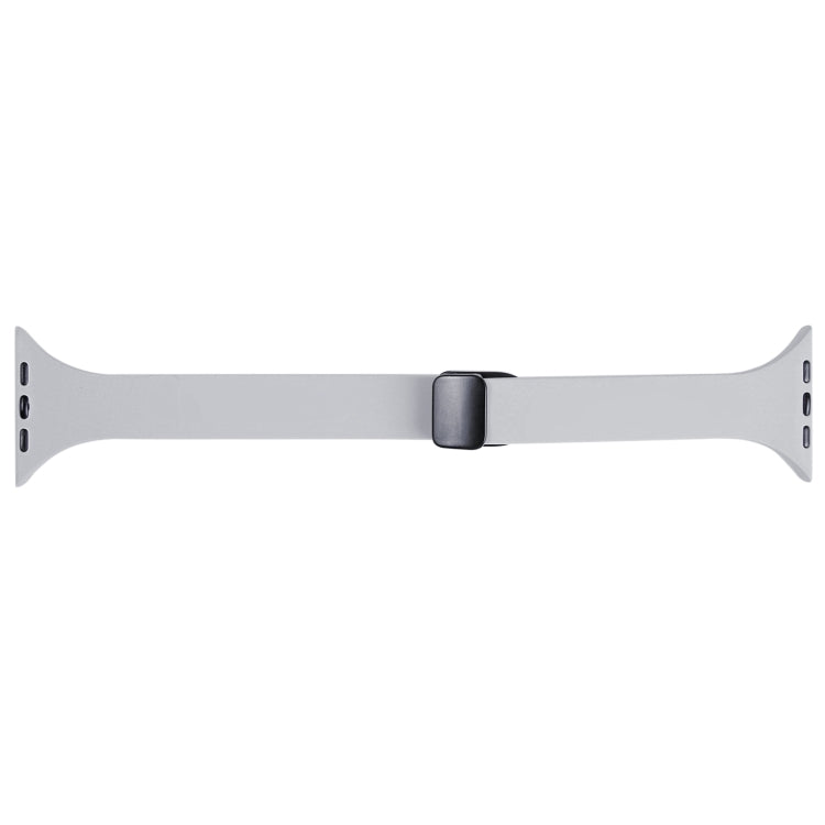 For Apple Watch Ultra 49mm Magnetic Buckle Slim Silicone Watch Band(Light Grey) - Watch Bands by PMC Jewellery | Online Shopping South Africa | PMC Jewellery