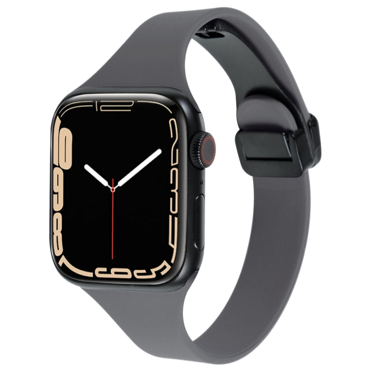 For Apple Watch 8 41mm Magnetic Buckle Slim Silicone Watch Band(Starry Grey) - Watch Bands by PMC Jewellery | Online Shopping South Africa | PMC Jewellery