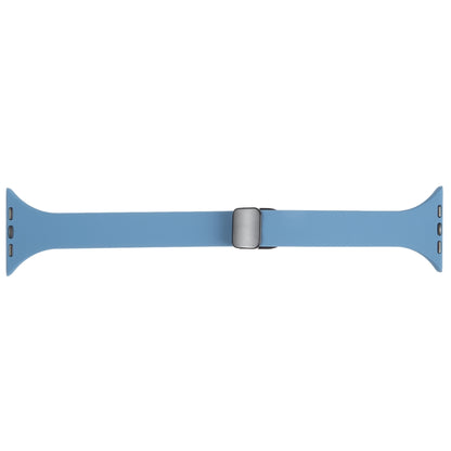 For Apple Watch 8 41mm Magnetic Buckle Slim Silicone Watch Band(Blue) - Watch Bands by PMC Jewellery | Online Shopping South Africa | PMC Jewellery