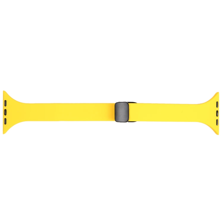 For Apple Watch SE 2022 40mm Magnetic Buckle Slim Silicone Watch Band(Yellow) - Watch Bands by PMC Jewellery | Online Shopping South Africa | PMC Jewellery