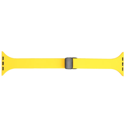 For Apple Watch SE 2022 40mm Magnetic Buckle Slim Silicone Watch Band(Yellow) - Watch Bands by PMC Jewellery | Online Shopping South Africa | PMC Jewellery