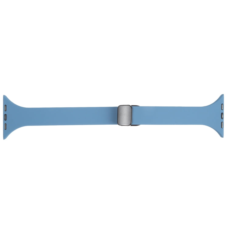 For Apple Watch SE 2022 40mm Magnetic Buckle Slim Silicone Watch Band(Blue) - Watch Bands by PMC Jewellery | Online Shopping South Africa | PMC Jewellery