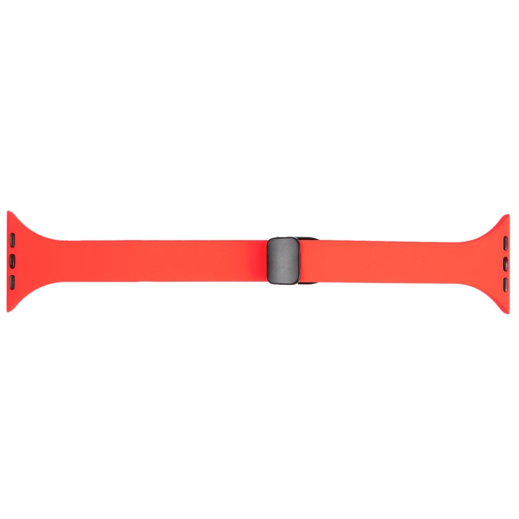 For Apple Watch SE 44mm Magnetic Buckle Slim Silicone Watch Band(Red) - Watch Bands by PMC Jewellery | Online Shopping South Africa | PMC Jewellery