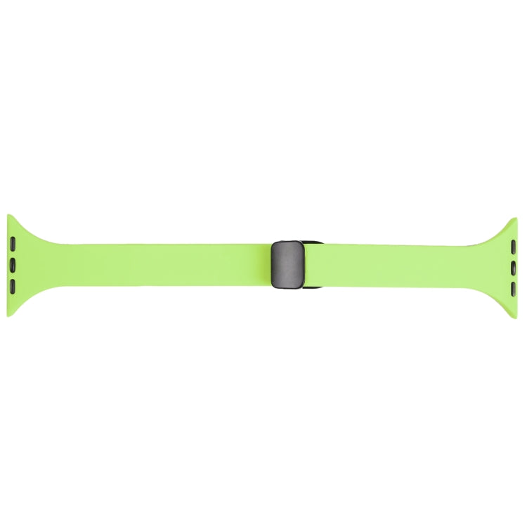 For Apple Watch 6 40mm Magnetic Buckle Slim Silicone Watch Band(Green) - Watch Bands by PMC Jewellery | Online Shopping South Africa | PMC Jewellery