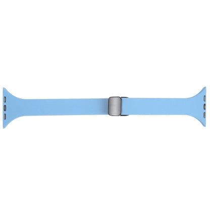 For Apple Watch 6 44mm Magnetic Buckle Slim Silicone Watch Band(Light Blue) - Watch Bands by PMC Jewellery | Online Shopping South Africa | PMC Jewellery