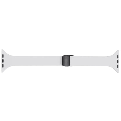 For Apple Watch 4 44mm Magnetic Buckle Slim Silicone Watch Band(White) - Watch Bands by PMC Jewellery | Online Shopping South Africa | PMC Jewellery