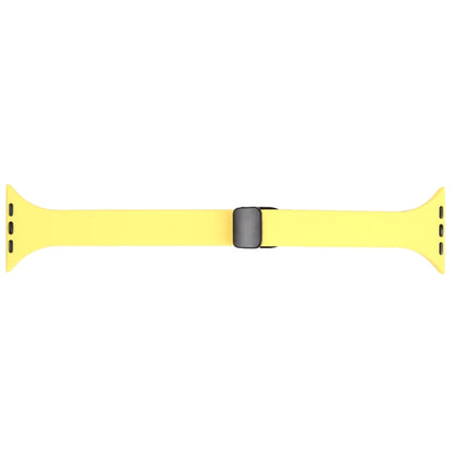 For Apple Watch 2 42mm Magnetic Buckle Slim Silicone Watch Band(Light Yellow) - Watch Bands by PMC Jewellery | Online Shopping South Africa | PMC Jewellery