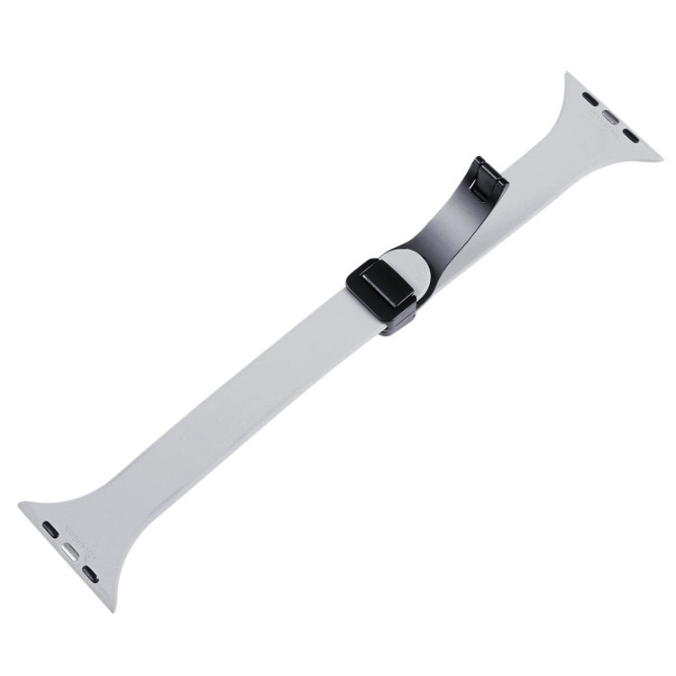 For Apple Watch 2 42mm Magnetic Buckle Slim Silicone Watch Band(Light Grey) - Watch Bands by PMC TechLife | Online Shopping South Africa | PMC TechLife