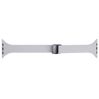 For Apple Watch 42mm Magnetic Buckle Slim Silicone Watch Band(Light Grey) - Watch Bands by PMC Jewellery | Online Shopping South Africa | PMC Jewellery