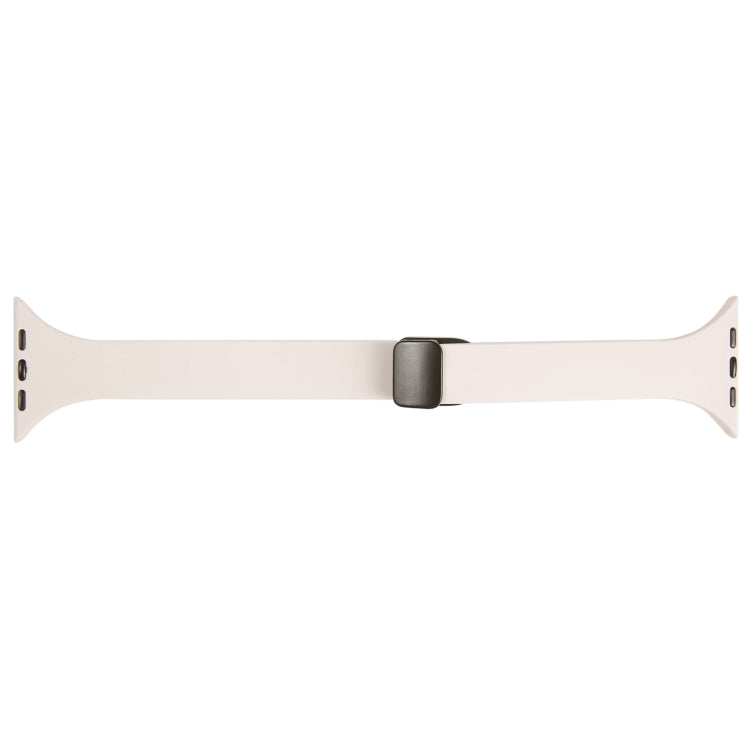 For Apple Watch 38mm Magnetic Buckle Slim Silicone Watch Band(Starlight) - Watch Bands by PMC TechLife | Online Shopping South Africa | PMC TechLife