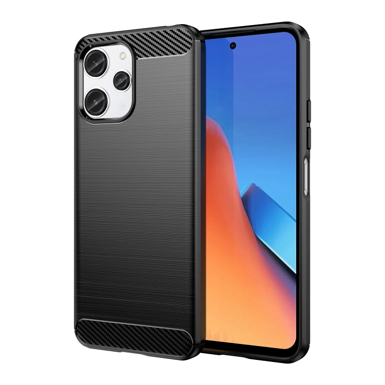For Xiaomi Redmi 12 Brushed Texture Carbon Fiber TPU Phone Case(Black) - free shipping - PMC TechLife - Order now!