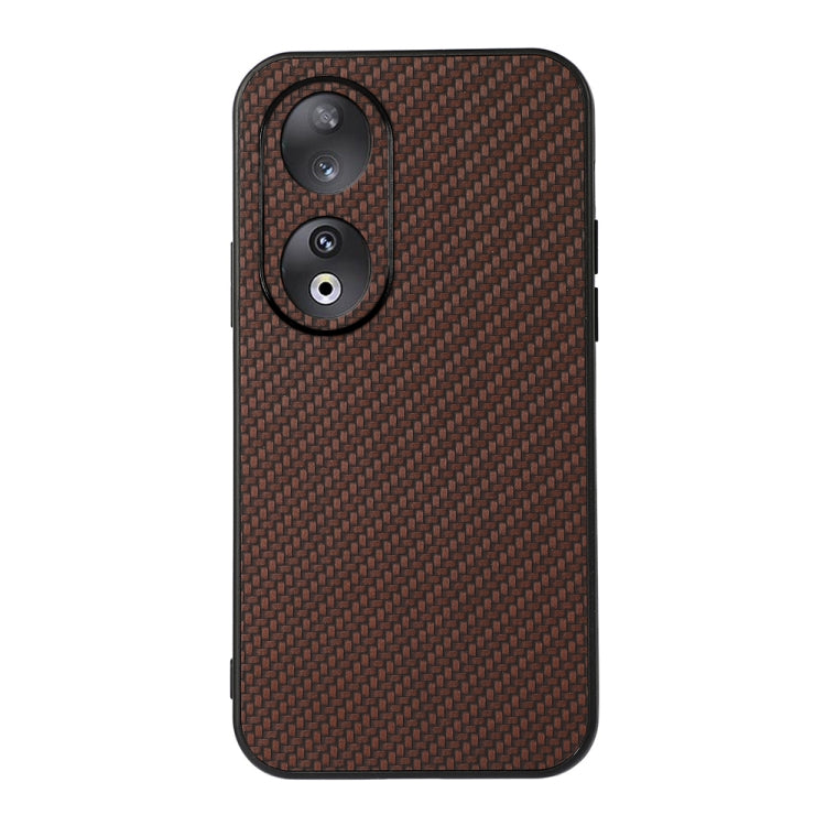 For Honor 90 Carbon Fiber Texture Shockproof Phone Case(Brown) - Honor Cases by PMC Jewellery | Online Shopping South Africa | PMC Jewellery