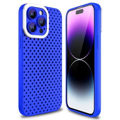 For iPhone 14 Pro Hollow Heat Dissipation TPU Phone Case(Blue) - iPhone 14 Pro Cases by PMC Jewellery | Online Shopping South Africa | PMC Jewellery