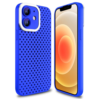 For iPhone 12 Hollow Heat Dissipation TPU Phone Case(Blue) - iPhone 12 / 12 Pro Cases by PMC Jewellery | Online Shopping South Africa | PMC Jewellery