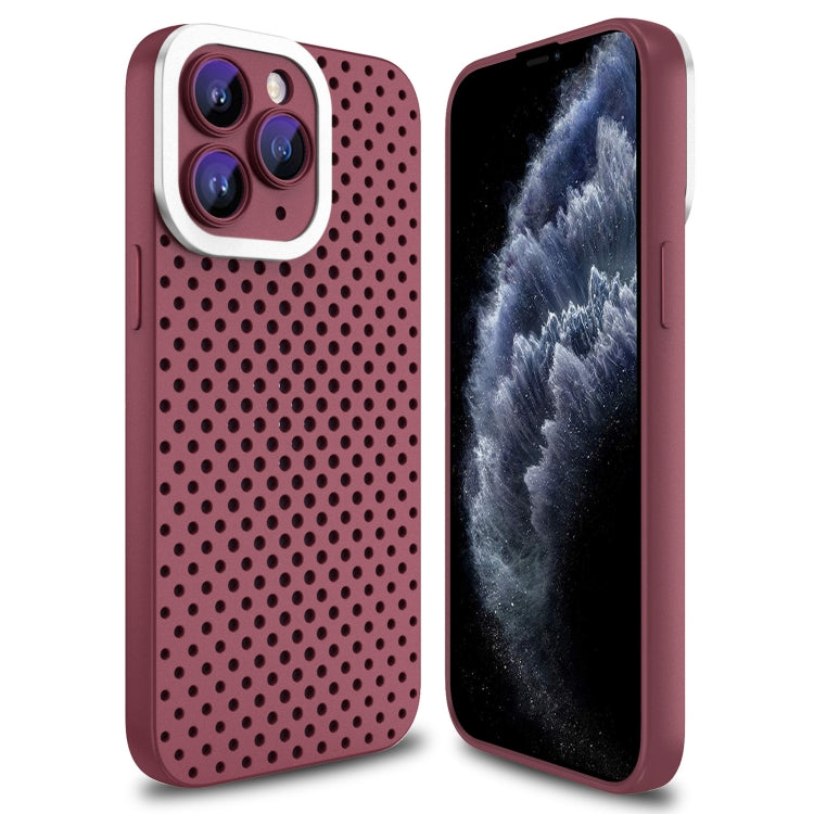 For iPhone 11 Pro Max Hollow Heat Dissipation TPU Phone Case(Rose Red) - iPhone 11 Pro Max Cases by PMC Jewellery | Online Shopping South Africa | PMC Jewellery