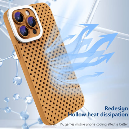 For iPhone X / XS Hollow Heat Dissipation TPU Phone Case(Brown) - More iPhone Cases by PMC Jewellery | Online Shopping South Africa | PMC Jewellery