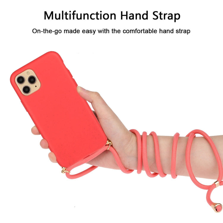 For iPhone 15 Pro Wheat Straw Material + TPU Phone Case with Lanyard(Red) - free shipping - PMC TechLife - Order now!