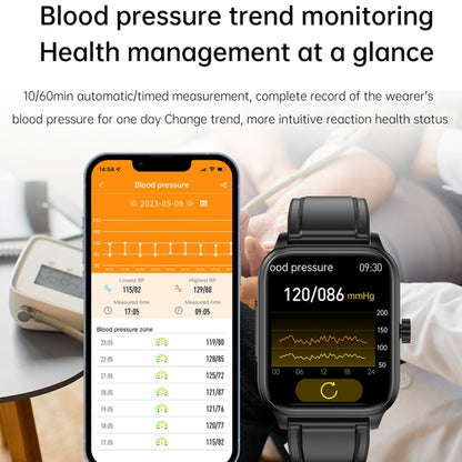 ET540 1.91 inch IP67 Waterproof Silicone Band Smart Watch, Support ECG / Non-invasive Blood Glucose Measurement(Black) - Smart Watches by PMC Jewellery | Online Shopping South Africa | PMC Jewellery