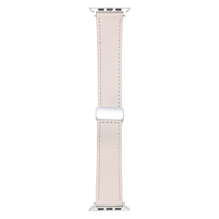 For Apple Watch SE 40mm Magnetic Buckle Skin Feel Leather Watch Band(Apricot) - Watch Bands by PMC Jewellery | Online Shopping South Africa | PMC Jewellery