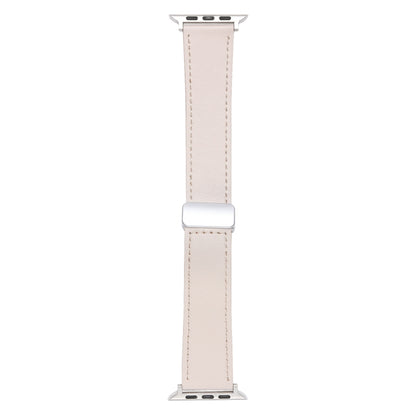 For Apple Watch 4 40mm Magnetic Buckle Skin Feel Leather Watch Band(Apricot) - Watch Bands by PMC Jewellery | Online Shopping South Africa | PMC Jewellery