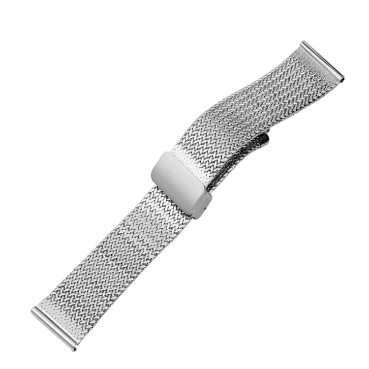 For Apple Watch SE 2022 44mm Magnetic Buckle Herringbone Mesh Metal Watch Band(Silver) - Watch Bands by PMC Jewellery | Online Shopping South Africa | PMC Jewellery