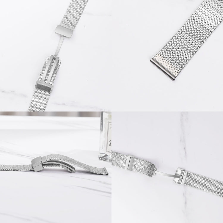 For Apple Watch 4 40mm Magnetic Buckle Herringbone Mesh Metal Watch Band(Starlight) - Watch Bands by PMC Jewellery | Online Shopping South Africa | PMC Jewellery