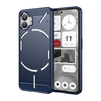 For Nothing Phone 2 Brushed Texture Carbon Fiber TPU Phone Case(Blue) - More Brand by PMC Jewellery | Online Shopping South Africa | PMC Jewellery