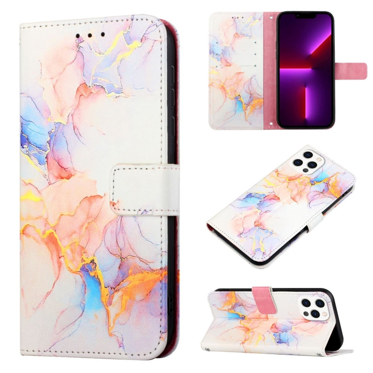 For iPhone 15 Pro PT003 Marble Pattern Flip Leather Phone Case(Galaxy Marble White LS004) - iPhone 15 Pro Cases by PMC Jewellery | Online Shopping South Africa | PMC Jewellery