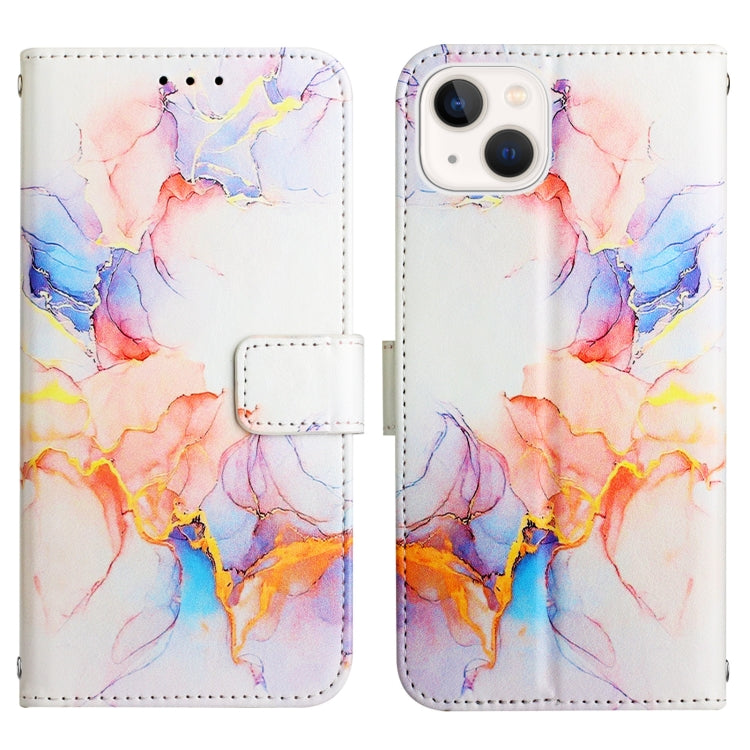 For iPhone 15 PT003 Marble Pattern Flip Leather Phone Case(Galaxy Marble White) - free shipping - PMC TechLife - Order now!