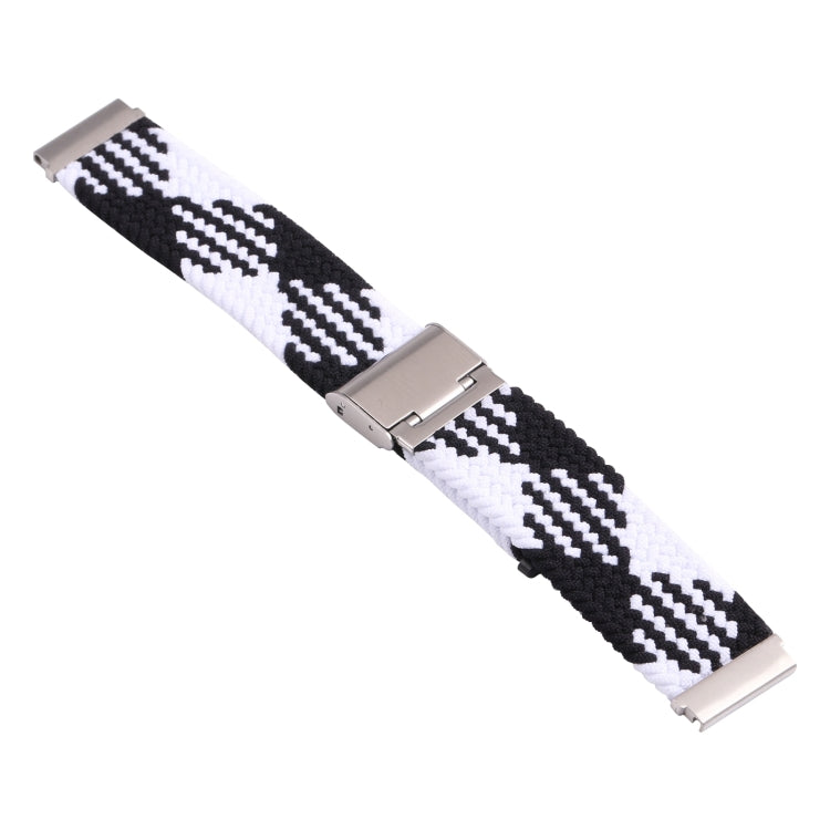 18mm Nylon Braided Metal Buckle Watch Band(Z Black White) - Watch Bands by PMC Jewellery | Online Shopping South Africa | PMC Jewellery