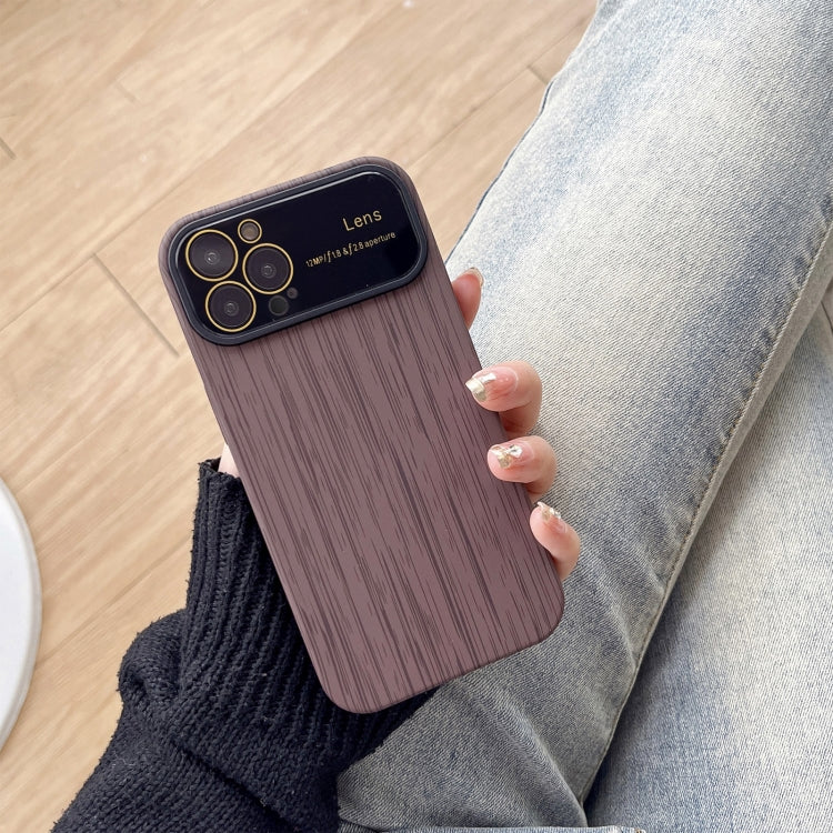 For iPhone 13 Pro Max Wood Grain TPU Phone Case with Lens Film(Grey) - iPhone 13 Pro Max Cases by PMC TechLife | Online Shopping South Africa | PMC TechLife