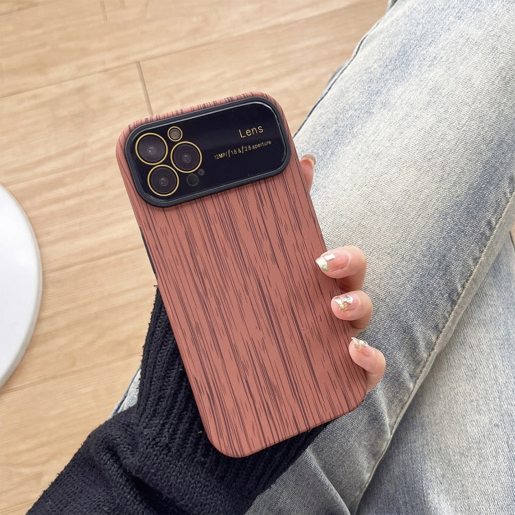 For iPhone 13 Pro Wood Grain TPU Phone Case with Lens Film(Brown) - iPhone 13 Pro Cases by PMC Jewellery | Online Shopping South Africa | PMC Jewellery