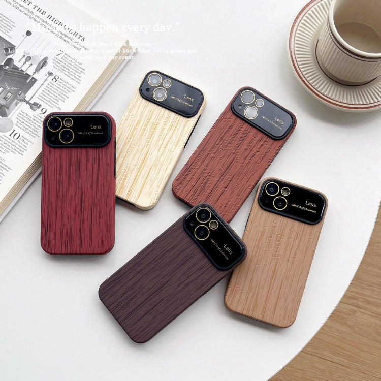 For iPhone XS Max Wood Grain TPU Phone Case with Lens Film(Red) - More iPhone Cases by PMC Jewellery | Online Shopping South Africa | PMC Jewellery