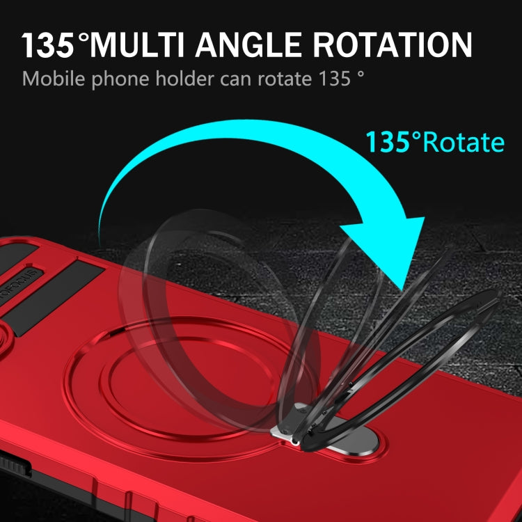For iPhone 14 MagSafe Magnetic Holder Phone Case(Red) - iPhone 14 Cases by PMC TechLife | Online Shopping South Africa | PMC TechLife | Buy Now Pay Later Mobicred