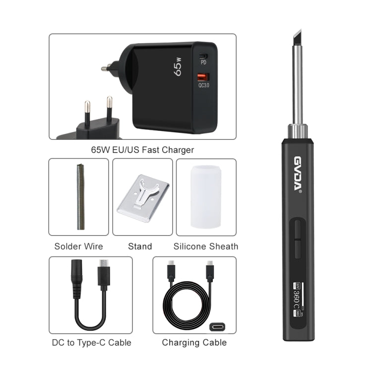 GVDA GD300 Intelligent Internal Heating Digital Display Constant Temperature Maintenance Electric Soldering Iron with 65W Charger - Electric Soldering Iron by GVDA | Online Shopping South Africa | PMC Jewellery | Buy Now Pay Later Mobicred