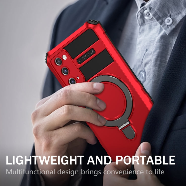 For Samsung Galaxy S20 FE MagSafe Magnetic Holder Phone Case(Red) - Galaxy S20 FE Cases by PMC TechLife | Online Shopping South Africa | PMC TechLife | Buy Now Pay Later Mobicred
