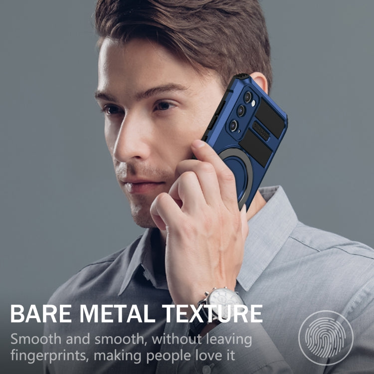 For Samsung Galaxy S20 FE MagSafe Magnetic Holder Phone Case(Blue) - Galaxy S20 FE Cases by PMC TechLife | Online Shopping South Africa | PMC TechLife