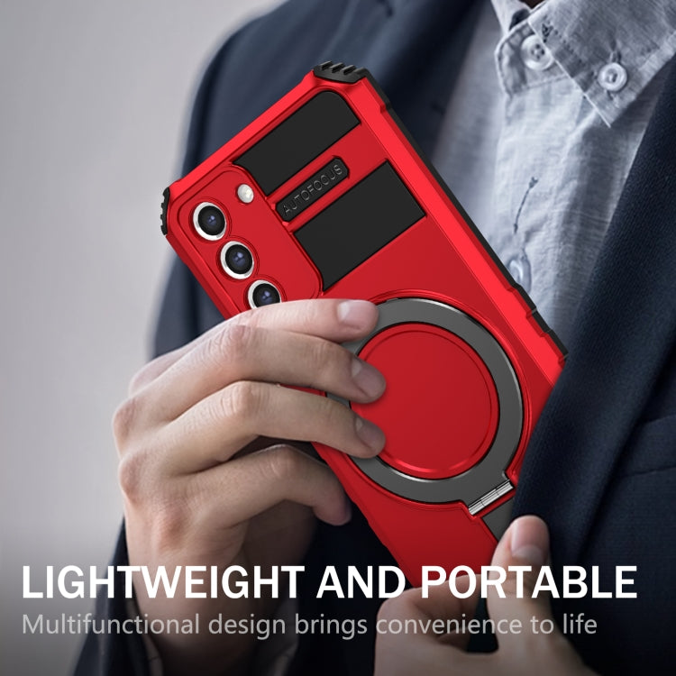 For Samsung Galaxy S21 5G MagSafe Magnetic Holder Phone Case(Red) - Galaxy S21 5G Cases by PMC TechLife | Online Shopping South Africa | PMC TechLife