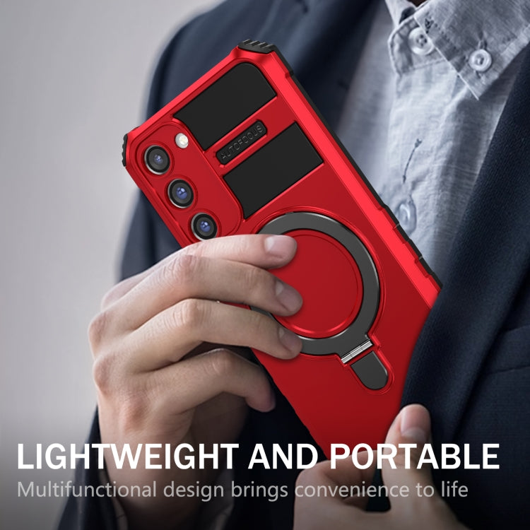 For Samsung Galaxy S23 5G MagSafe Magnetic Holder Phone Case(Red) - Galaxy S23 5G Cases by PMC TechLife | Online Shopping South Africa | PMC TechLife