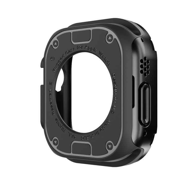 For Apple Watch Ultra 49mm 2-in-1 PC Hybrid TPU Armor Watch Case(Black) - Watch Cases by PMC Jewellery | Online Shopping South Africa | PMC Jewellery