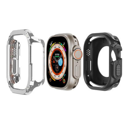 For Apple Watch Ultra 49mm 2-in-1 PC Hybrid TPU Armor Watch Case(Silver Gray) - Watch Cases by PMC Jewellery | Online Shopping South Africa | PMC Jewellery